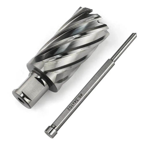 Annular Cutter One And A Quarter By Two Inch Cutting Diameter, Two Inch Depth, Three Quarters Inch Weldon Shank with pilot pin