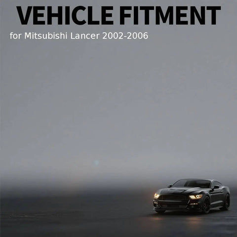 Image of a car with "Vehicle Fitment for Mitsubishi Lancer 2002-2006" text, illustrating fitment for wheel hub assembly.