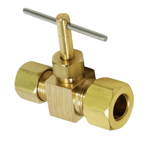 1 Quarter Inch Compression Straight Needle Valve Brass Lead Free, One Piece Body for Maximum Sturdiness and Long Lasting Quality