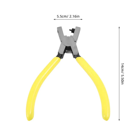 Heavy Duty One Hole Puncher Plier For DIY And Office Use 2mm Metal Paper Punch Tool with yellow handles