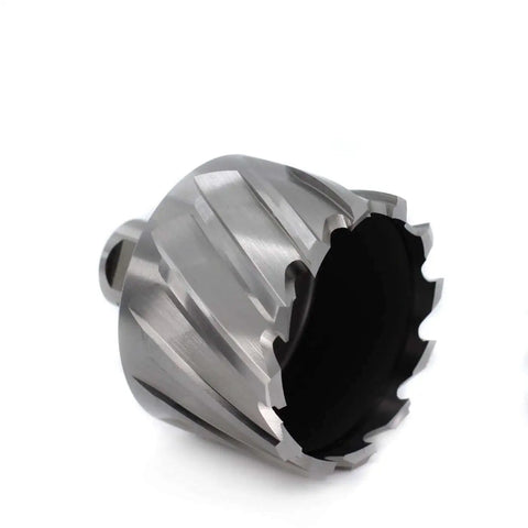 Annular Cutter for Magnetic Drill Press Oscarbide 2-1/4 Inch Diameter, 1 Inch Cutting Depth, close-up of dual teeth design