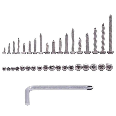 780 Piece Stainless Steel Sheet Metal Screws Assortment Kit Pan Head Self Tapping Screws In Sizes 4 6 8 10 304 Stainless