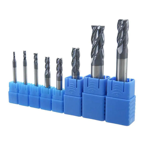 1/32 Inch Carbide Square End Mill Set With 4 Flute HRC 55 AlTiN Coated CNC Router Bits For Alloy Steels And Hardened Steels Pack Of 5
