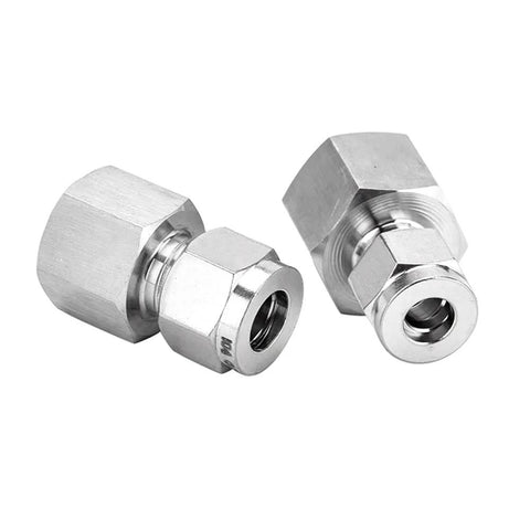 Pysrych stainless steel 304 compression tube fittings, 3/8 in tube OD to 3/8 in NPT female coupler, pack of 2