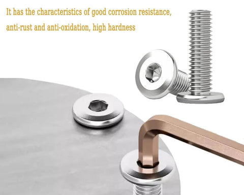 Beefy M6 Hex Socket Flat Head Screws 12mm Long with 1mm Pitch 4mm Allen Drive 304 stainless steel in use