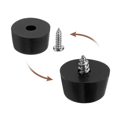 10 Pack Round Rubber Bumper Feet With Stainless Steel Washer And M3x10mm Phillips Screws shown in assembly view.