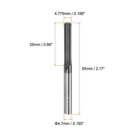 Carbide Chucking Reamer 0.188 Inch Diameter Straight Flute Straight Shank Workhorse Tool For Metalworking And CNC Milling Centers Pro Grade 0.98 Inch Cutting Length And 2.17 Inch Overall Length Uncoated Black