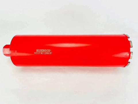 5 Inch Wet Diamond Core Drill Bit For Concrete Rebar Asphalt Brick Rock Masonry Holes 1 1 Quarter Inch Threaded Barrel 17 Inch Length Tough As Nails Heavy Duty BLUEROCK Tools in red