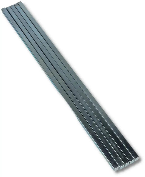 Beefy 1/4 Inch Square Steel Bar Stock Pack of 5 Zinc Coated Cold Drawn 1/4 x 1/4 x 12 Inch Bars for Precision Key Stock and DIY Machining Projects