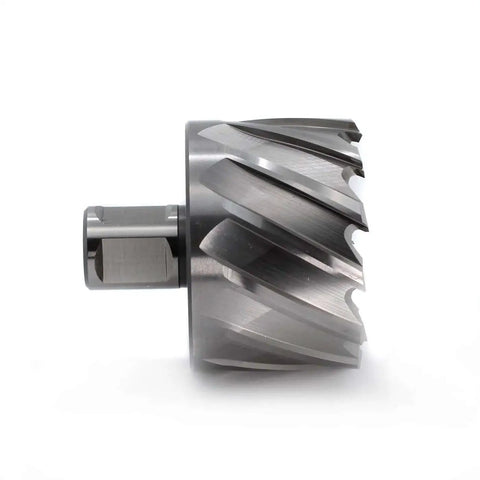Annular Cutter for Magnetic Drill Press Oscarbide 2-1/4 Inch Diameter, 1 Inch Cutting Depth, side view of dual teeth design