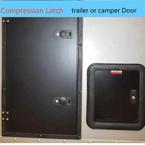 Two Piece Sealed Compression Latch Flush Mount Trigger Lever Locking Black on camper door panel