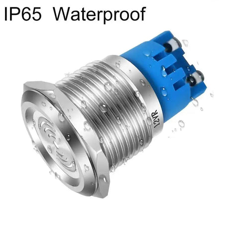2 Pack DC 12V 22mm IP65 Waterproof Stainless Steel Red LED Indicator Light With 90dB Buzzer And Lamp
