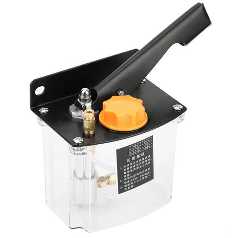 Manual Lubricating Oil Pump 650CC Right Hand Operated Oiler for CNC Punching Lathe Machine, side view