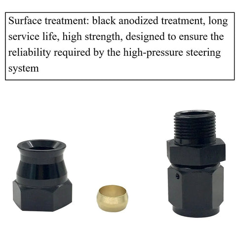 YSIL 6AN female flare to 3/8 in tube OD compression aluminum fuel line adapters, black, 2 pcs