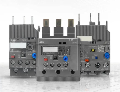 TF42-13 Thermal Overload Relay 10.0-13.0 A Adjustable IEC Motor Protection Device displayed with other industrial relay units