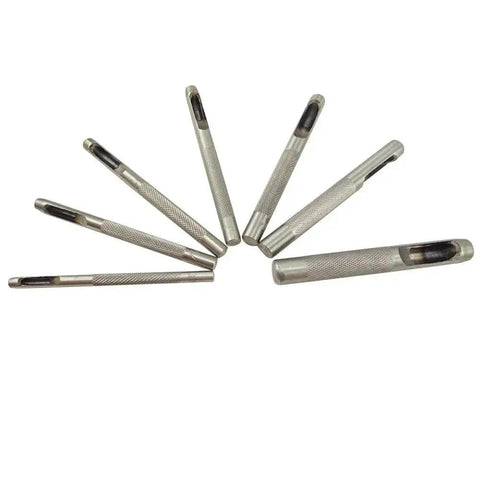 Leather Craft Hollow Hole Punch Set Pro Grade 7 Piece Round Punch Tool Range 3mm 4mm 4.5mm 5mm 6mm 7mm 8mm Knurled Grip