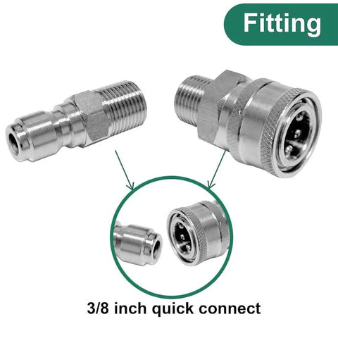 3/8 inch quick-connect fittings set, metal pressure washer adapters with male and female threads, 8 pieces