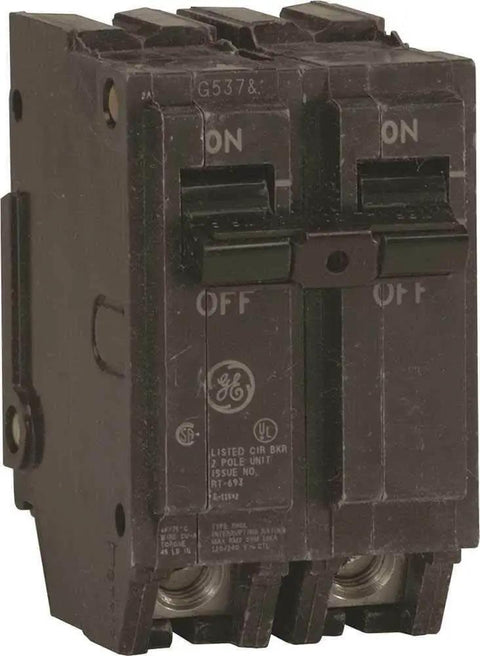 125A 2-Pole Single Unit Circuit Breaker, 120/240 VAC, 10 kAIC Thermal-Magnetic Plug-In Double Pole Breaker for Load Centers