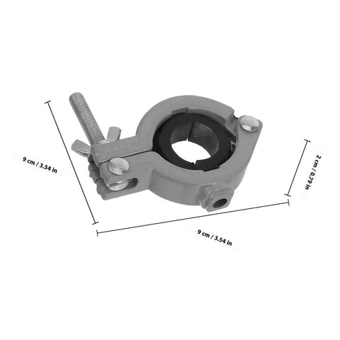 Rotatable Aluminum Mini Bench Vise Clamp With Table Clamp For Rotary Tools, dimensions shown, ideal for woodworking fixture.