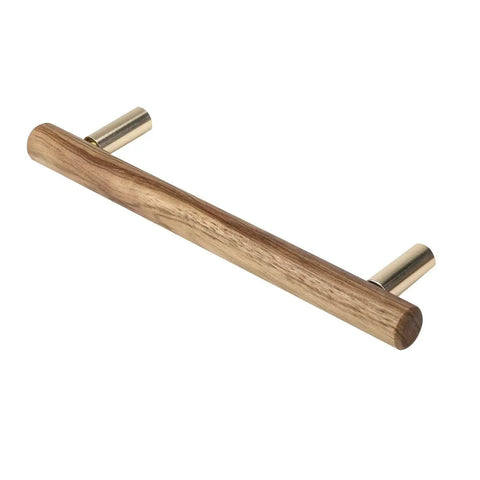 Set Of 4 Wood Drawer Pulls With 5 Inch Center Hole For Dresser Drawers Cabinets Kitchen Wardrobe 6.6 Inch Length 168mm By 15mm By 41mm Includes Screws Durable Wooden Handles For Rustic Modern Furniture