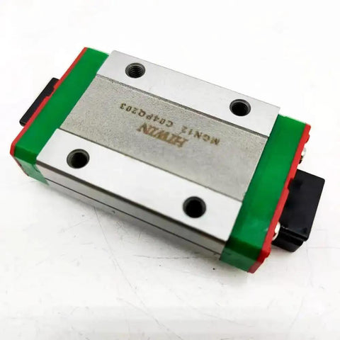 Compact MGN12H Linear Block Carriage with guide rail for CNC machines, metal construction, lightweight and precise motion.