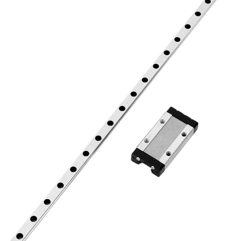 Two Pack 200mm Linear Sliding Rail Guide With Two Carriage Blocks For 3D Printers And CNC Machines, steel guide rail and block