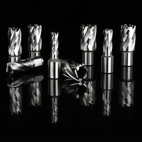 Heavy Duty Annular Cutter Set For Magnetic Drill Press 13 Piece With One Inch Cutting Depth And Weldon Shank Three