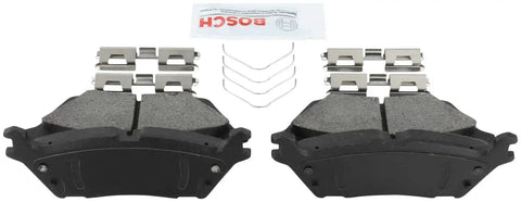 Bosch BE2383H rear blue ceramic brake pad set with hardware, two pads for Ford Expedition, F-150 and Lincoln Navigator