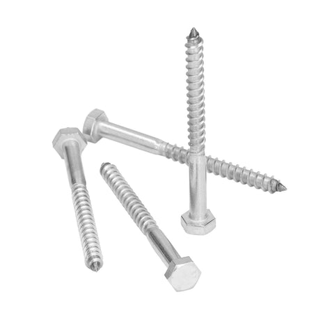 304 Stainless Steel Half Thread Wood Hex Lag Screws Self Tapping For Carpentry High Hardness And Durability DIN571 Standard M6 70mm