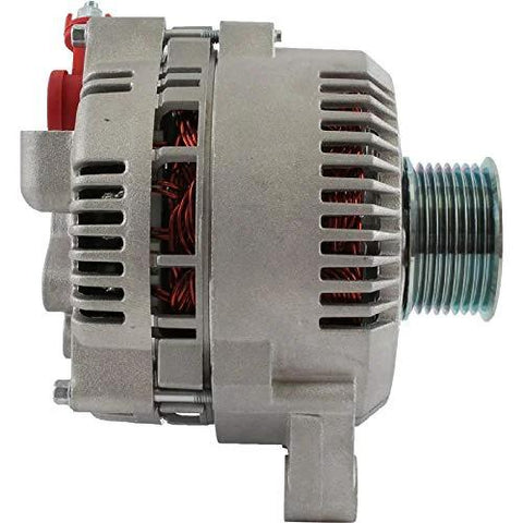 Side view of 12V 130A High Output Alternator Replacement For Ford Crown Victoria 1992-1999 And Ford E Series Vans 1997-2008, Fits E-150 Econoline 1997-2002 And 2002-2008, Internal Regulator, Solid Pulley, Replaces AC Delco 321-1772 334-2250 334-2262