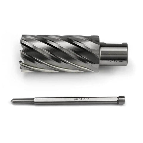 Annular Cutter Three Quarters Inch Weldon Shank, Cutting Diameter One And Three Sixteenths Inch, Depth Two Inches, HSS Slugger Bits Kit For Magnetic Drill Press