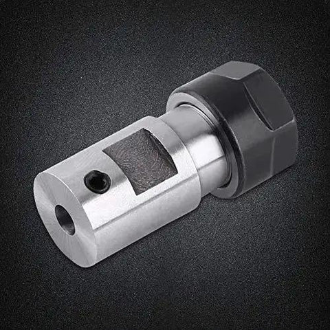 5mm CNC metal mill spindle collet holder with straight shank and clamping nut, balanced steel design for precision milling and deep cutting