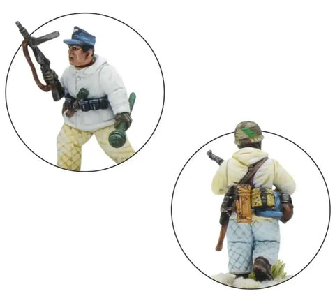 Winter Fallschirmjaeger Bolt Action Platoon Miniatures Pack features paintable 28mm WW2 German Paratroopers for tabletop gaming.