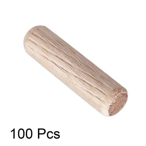 8x30mm Kiln Dried Fluted Beveled Hardwood Wooden Dowel Pins Set Of 100 For Furniture Repair And DIY Projects Like Shelves Cabinets Chairs And Models With Chamfered Ends
