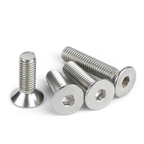 Beefy 304 Stainless Steel M3 0.5 x 10mm Flat Head Socket Cap Screws With 2mm Allen Hex Drive for Electronics, 18-8 Grade, Set of 50