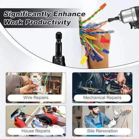 Multifunctional Wire Twister Tool Set For Drill with wire nut twisters in use for quick electrical connections and work productivity