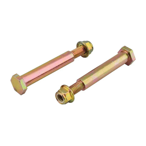 Two Sets Of Deck Wheel Bolts With Lock Nuts For Wide Deck Wheels Three Eighths By Sixteen Threads With Two And Five Eighths Inch Shoulder Replacement Parts