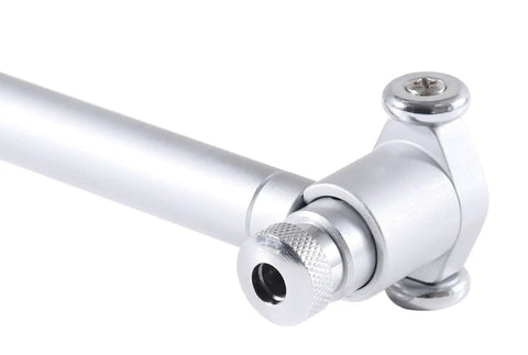 Close-up of chrome plated handle of Dial Bore Gauge Set With 2 To 6 Inch Range And 6 Inch Stem 0.0001 Inch Graduation Accurate To Plus Or Minus 0.0004 Inch.