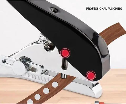 Heavy Duty Round Hole Punch One Quarter Inch 6mm Handheld Paper Punch for Craft, black handle punching cardboard
