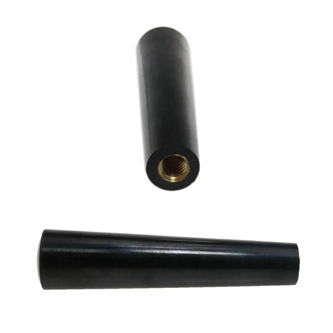Black Revolving Wooden Stove Handle with 3/8 Inch Threaded Knob, Bakelite Core and Electroplated Metal Accent, for Fireplace Door