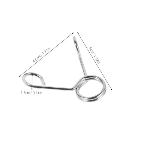 Stainless steel spring clip for cup sealing machines with size dimensions, part of 10 Piece Stainless Steel Spring Clips For Cup Sealing Machines Universal Replacement Accessories For Bubble Tea And Coffee Sealing No Fuss Setup Easy Installation And Secure Cup Mouth For Airtight Seal