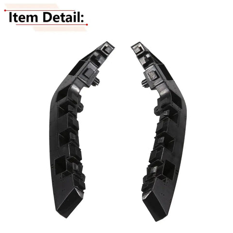 Honda Civic Front Bumper Bracket Pair 2016 2021 Driver And Passenger Side, black plastic support brackets, top view.