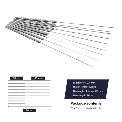 20 Pack 0.4mm Stainless Steel Nozzle Cleaning Needles for 3D Printers Quick Clog Removal and Deep Cleaning Fits Creality Ender 3 K1 MK8 V6 and Similar Models