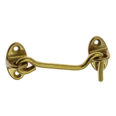 Solid Brass Barn Door Lock Set 3 Inch Privacy Hook And Eye Latch 2 Pack Gold Finish For Cabin Doors Bathrooms And Wooden Fences Easy Mount Hardware Included