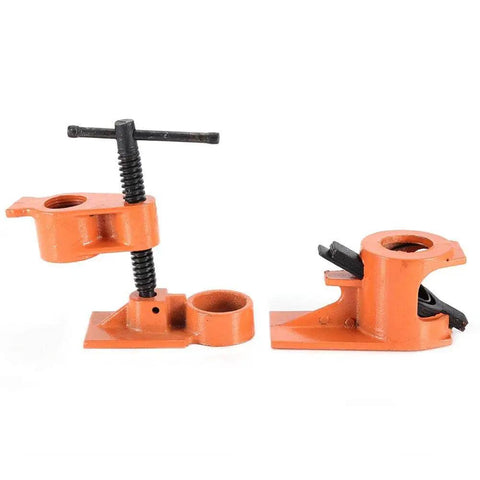 1 Inch Pipe Clamp Set With Cast Iron Jaws Vise Fixture for woodworking cabinets and boxes holds wood tight during glue ups