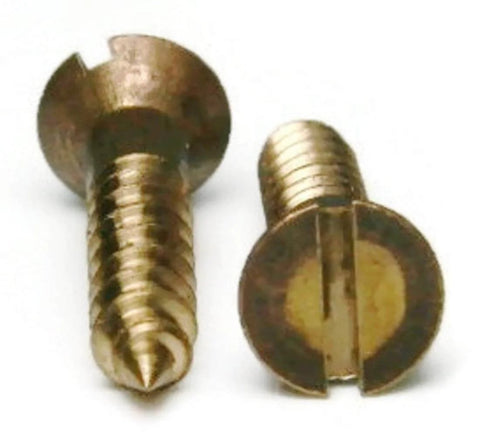 10-13 Wood Screws Slotted Flat Head Silver Tone Silicon Bronze 1-1/2 Inch Long Partially Threaded With Smooth Shoulder