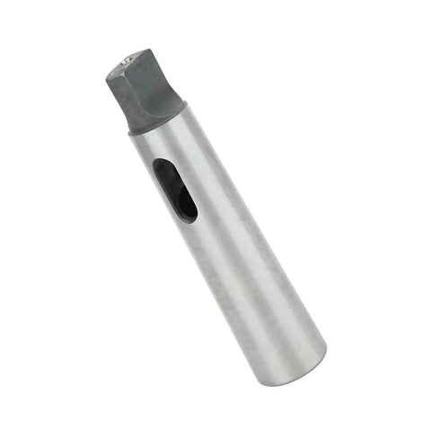 Metal Morse taper reducing adapter MT3 to MT2, drill sleeve, diagonal side view