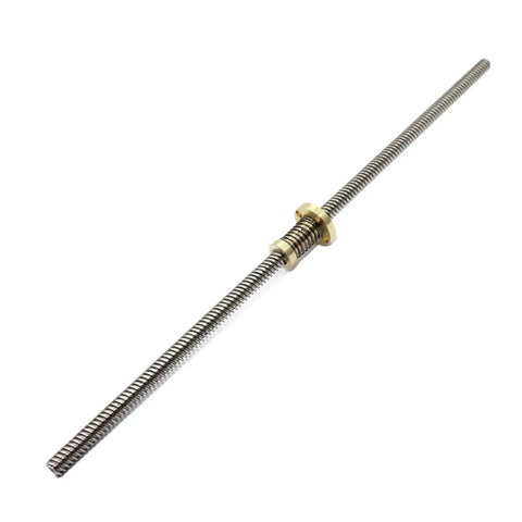Dope Precision Ball Screw With Nut for CNC Machines, Anti Backlash Nut, 8mm diameter, 4mm lead, trapezoidal style, close-up view