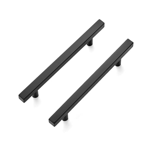 30 Pack Matte Black Stainless Steel 7.38 Inch Square Cabinet Pulls for Kitchen Cabinets and Drawers with 5 Inch Hole Center