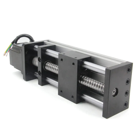 Beefy Pro Grade 100mm Travel Linear Rail Guide With Dual Optical Axis And SFU1605 Ballscrew Nema 23 Stepper Motor Included CNC Router Linear Slide